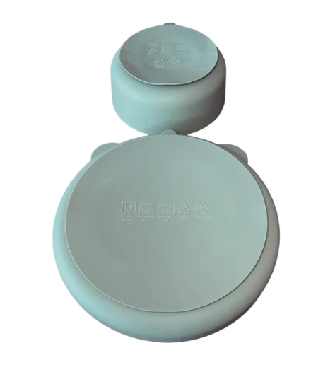 Bear Silicone Suction Dinner Wear Set 4 Piece - Sage