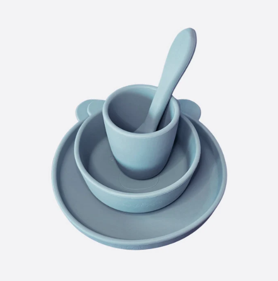 Bear Silicone Suction Dinner Wear Set 4 Piece - Sky