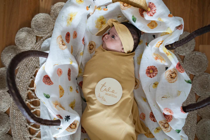 Organic Cotton Muslin Swaddle Autumn Flora