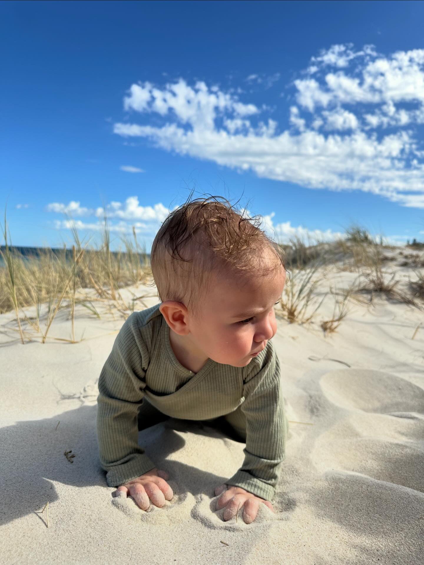 Cotton Rib Wrap Baby Bodysuit - Thyme