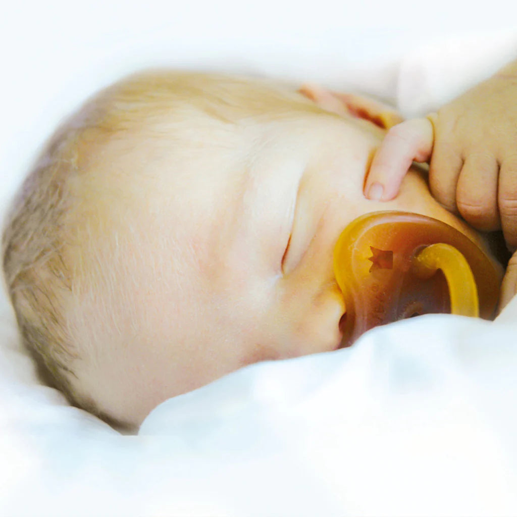 Baby Natural Rubber Anatomical Pacifier Dummy - Star and Moon