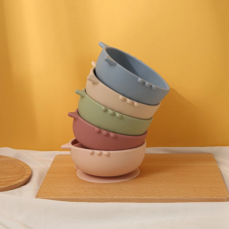 Ponchik Babies + Kids - Kitty Silicone Bowl - Rose