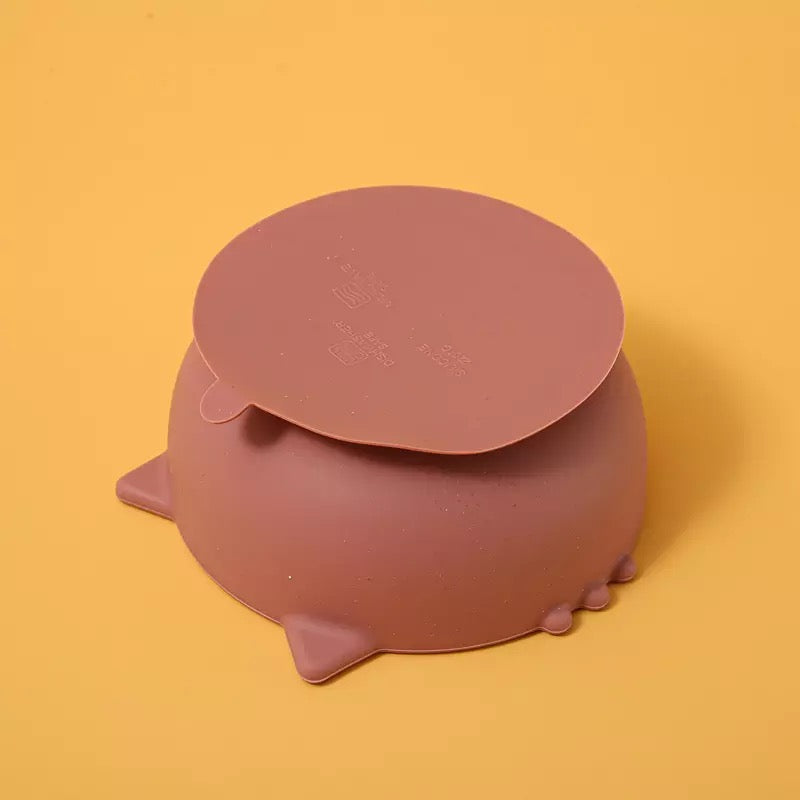 Ponchik Babies + Kids - Kitty Silicone Bowl - Rose