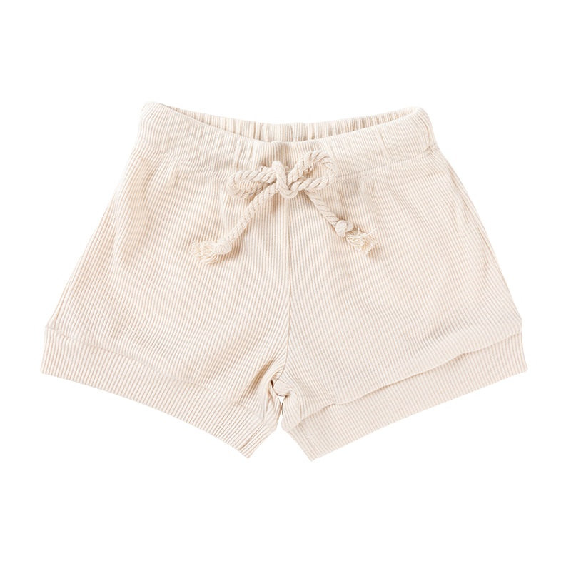 Ribbed Cotton Shorts - Wheat