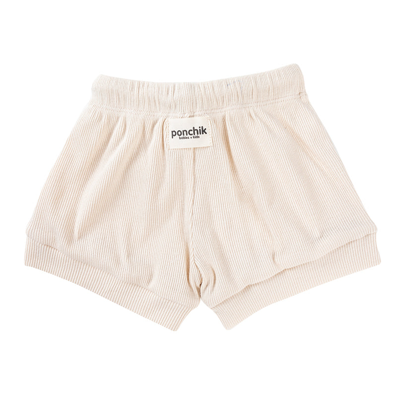 Ribbed Cotton Shorts - Wheat
