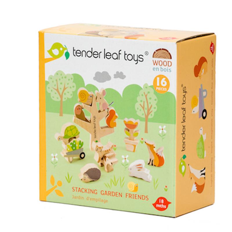 Stacking Wooden Garden Animal Friends - 12 pcs - 18m+