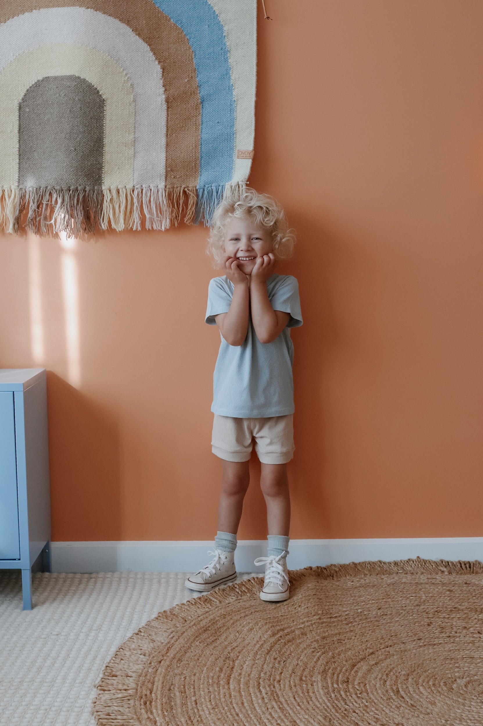 Ribbed Cotton Shorts - Wheat