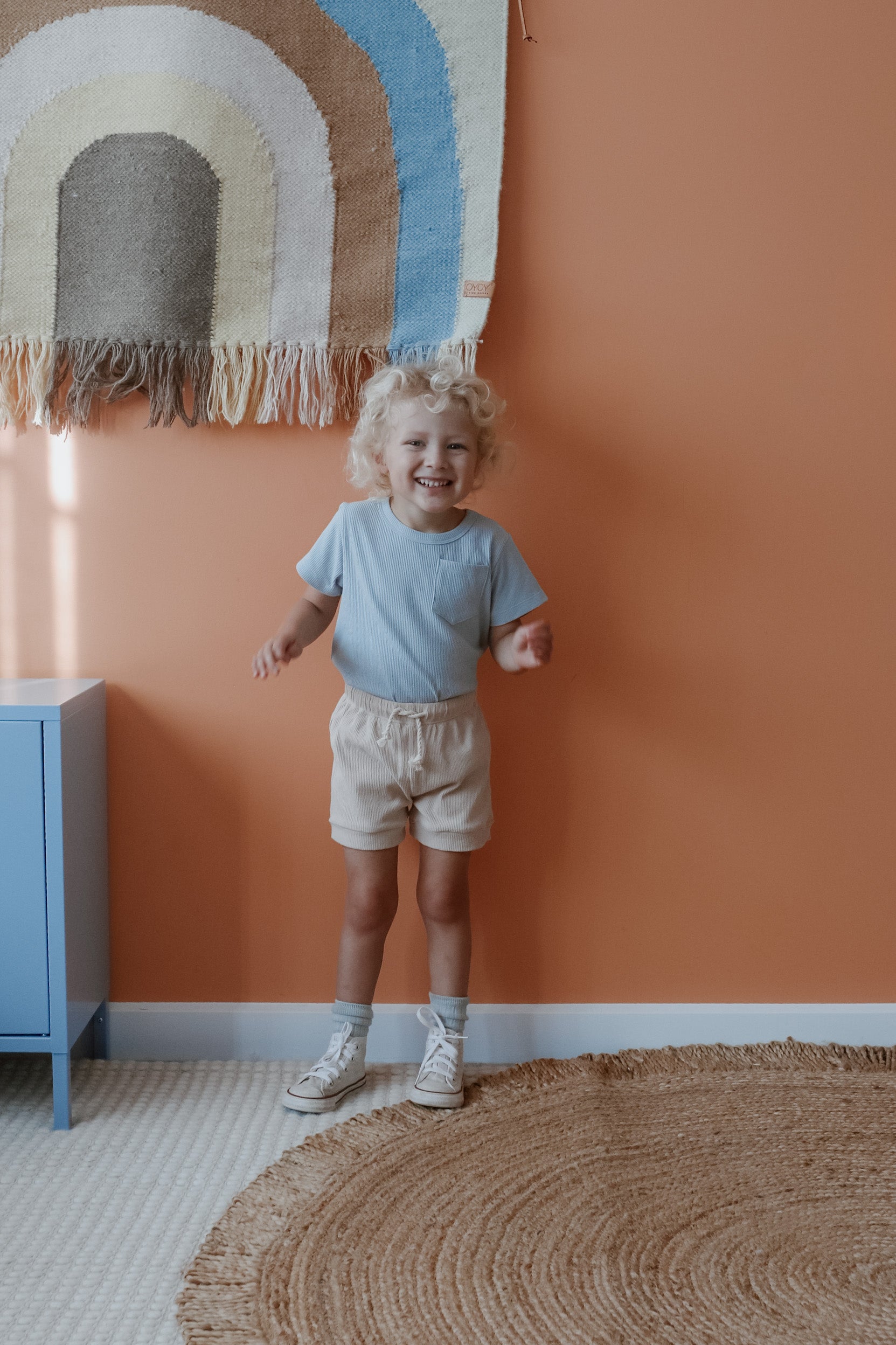 Ribbed Cotton Shorts - Wheat