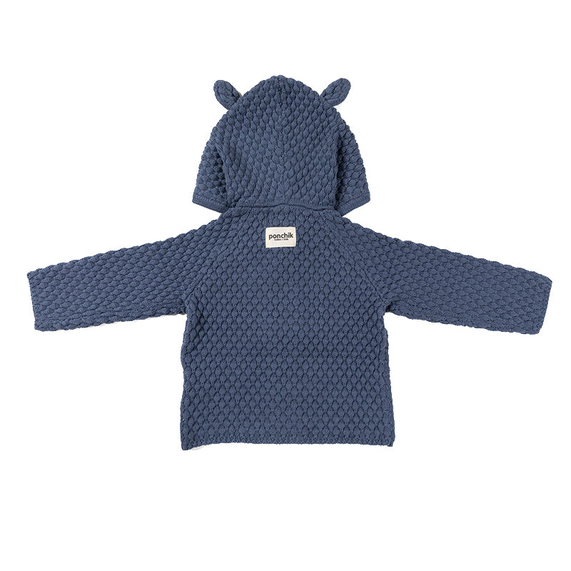 Bear Hood Knit Cardigan - Slate