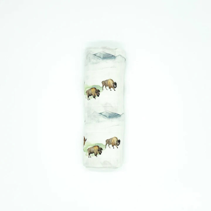 Organic Cotton Muslin Swaddle Bison