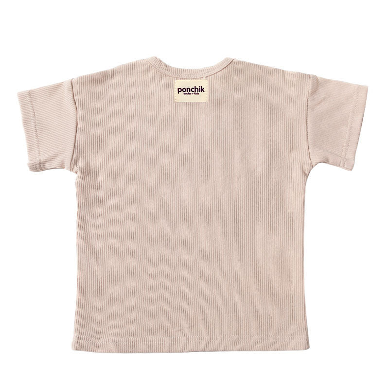 Boxey Over-Sized Cotton T Shirt - Wheat Rib