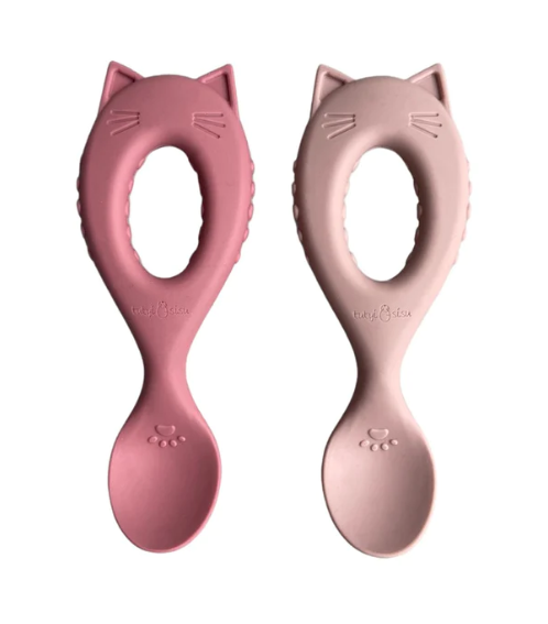 Cat Silicone Spoon Set of 2 Rose Mix