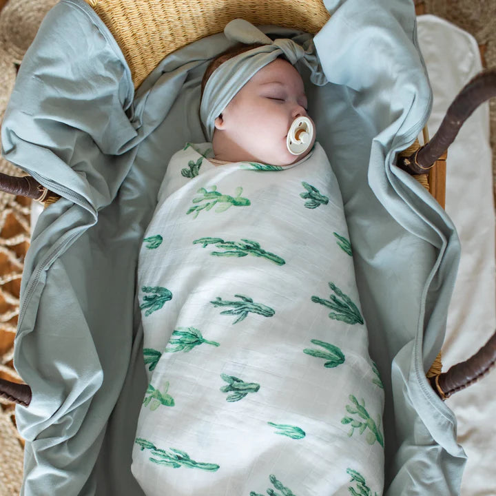 Organic Cotton Muslin Swaddle Cacti