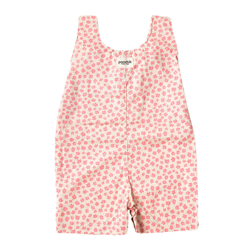 Dungaree Cotton Overalls with Front Pocket - Cherry Blossom