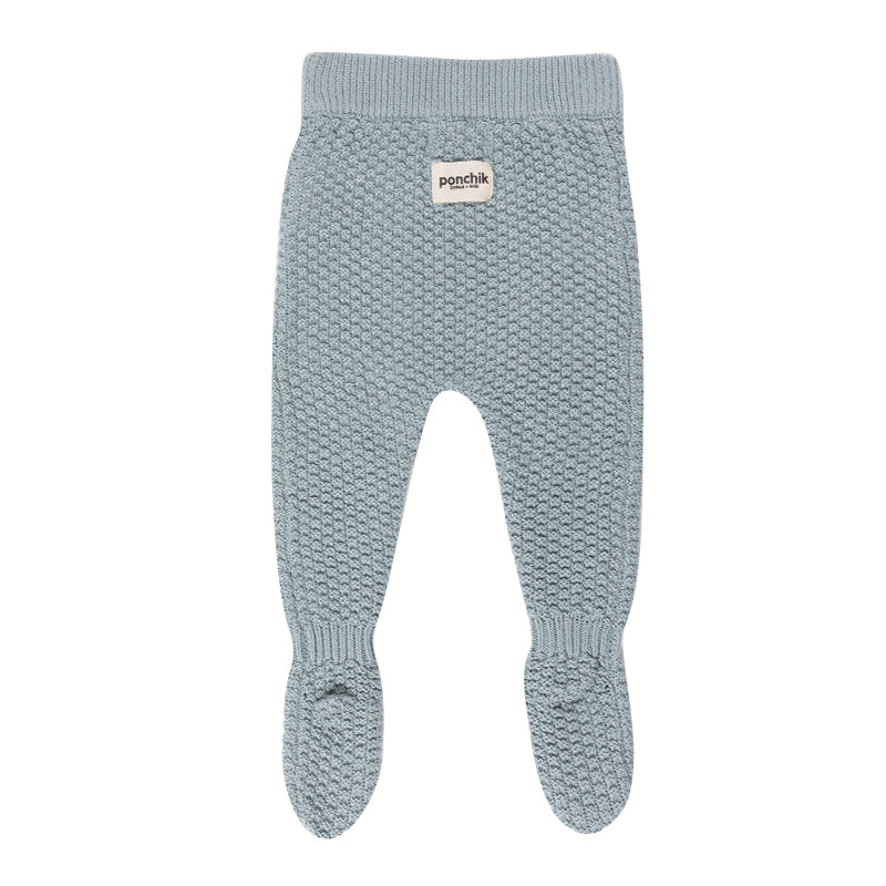 Footed Bubble Knit Pant Leggings - Jade