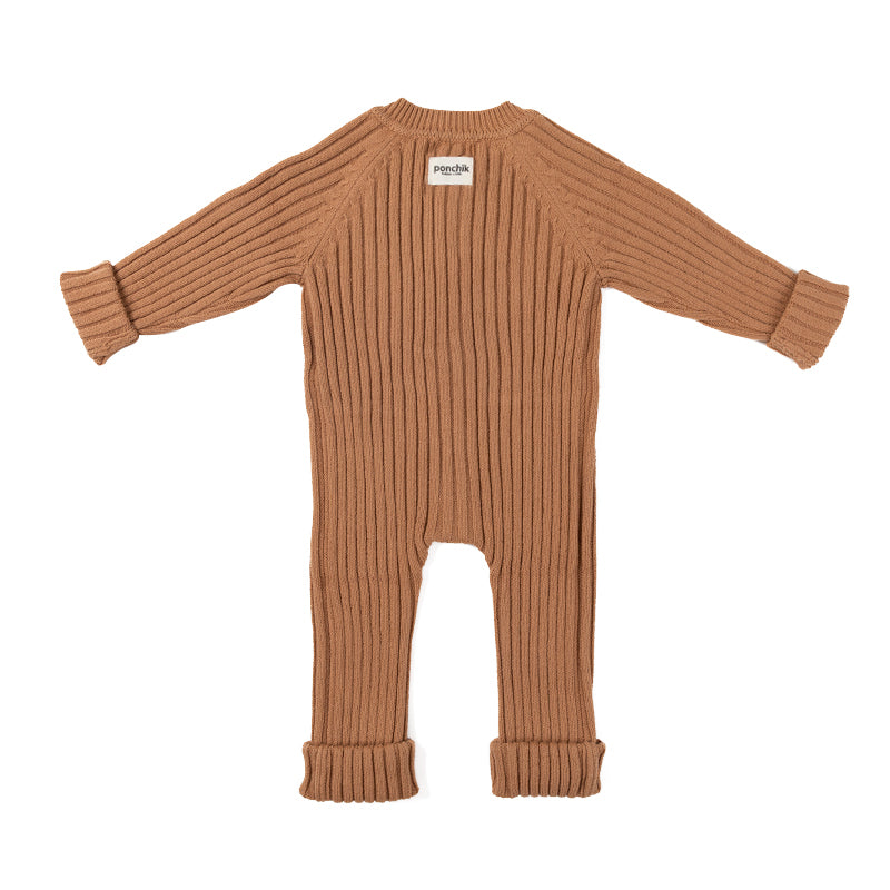 Ribbed Button Front Baby Onesie - Crepe