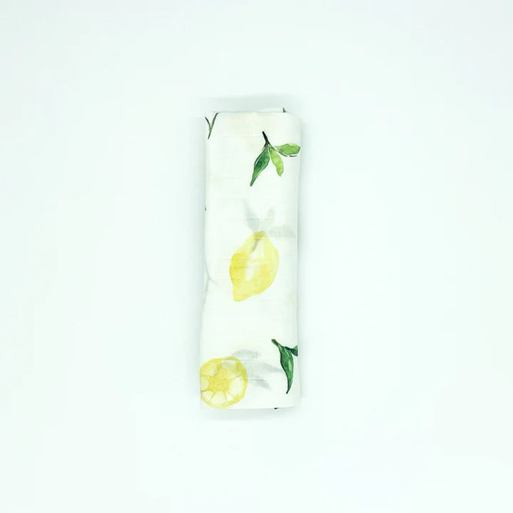 Organic Cotton Muslin Swaddle Lemons