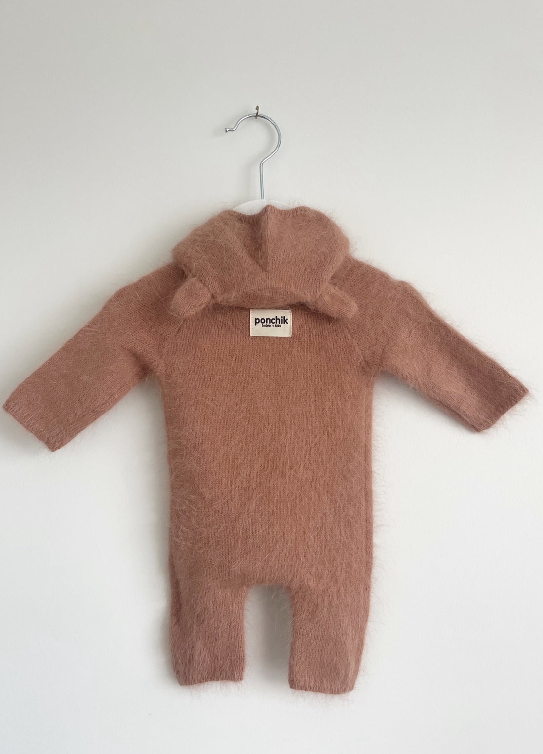 Angora Knitted Button Front Baby Onesie - Crepe