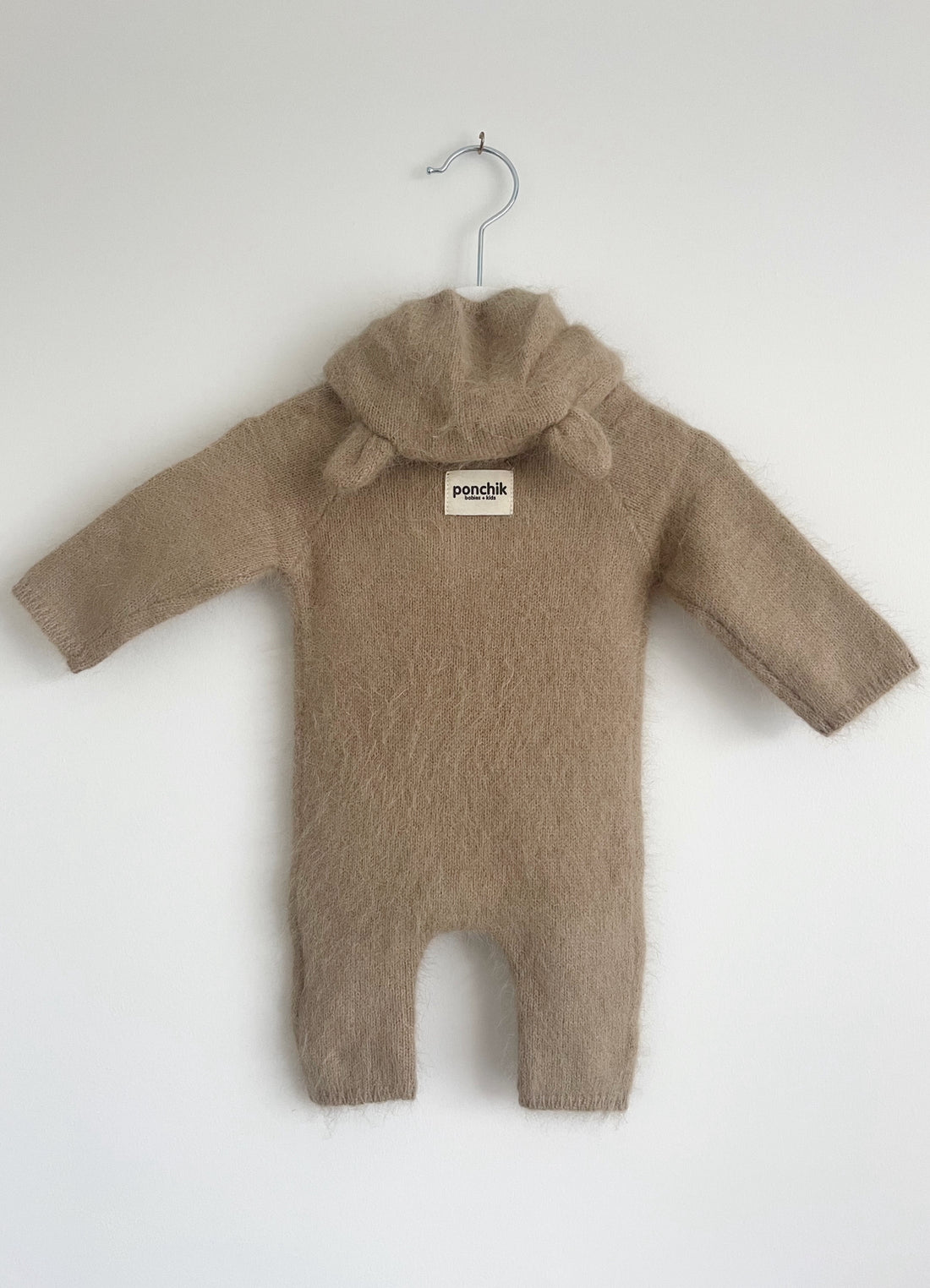Angora Knitted Button Front Baby Onesie - Pistachio