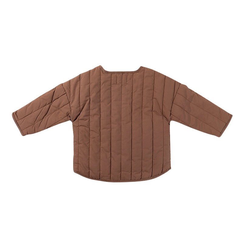 Cotton Quilt Coat/Jacket - Cinnamon/Stone