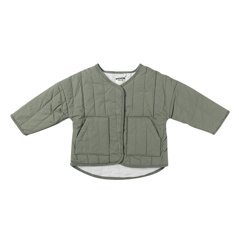 Cotton Quilt Coat/Jacket- Thyme/Stone