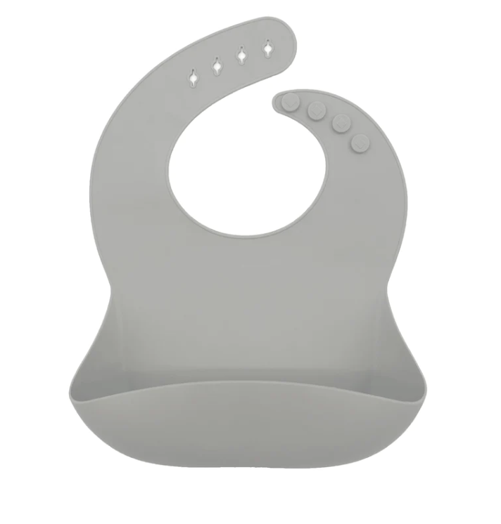 Silicone Baby Bib - Smoke