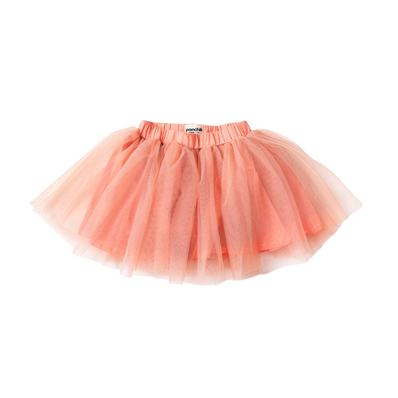 Soft Tulle Tutu Skirt with Wide Elastic Waist Band - Dusty Pink