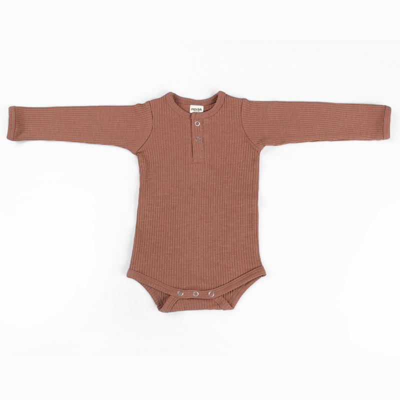 Cotton Rib Baby Bodysuit - Crepe