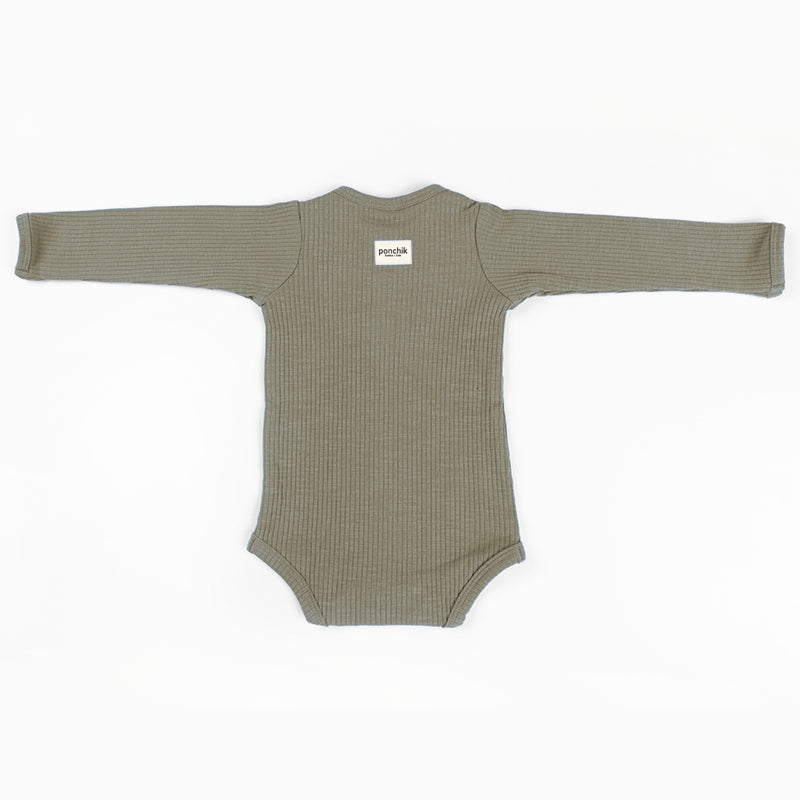 Cotton Rib Baby Bodysuit - Thyme