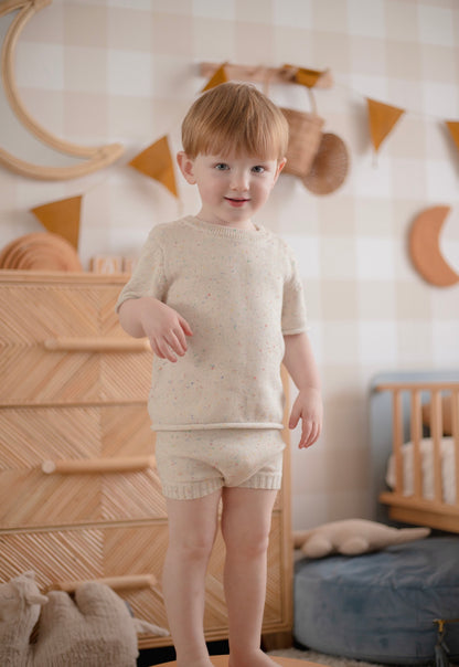 Cotton Shorties - Wheat Speckle Knit