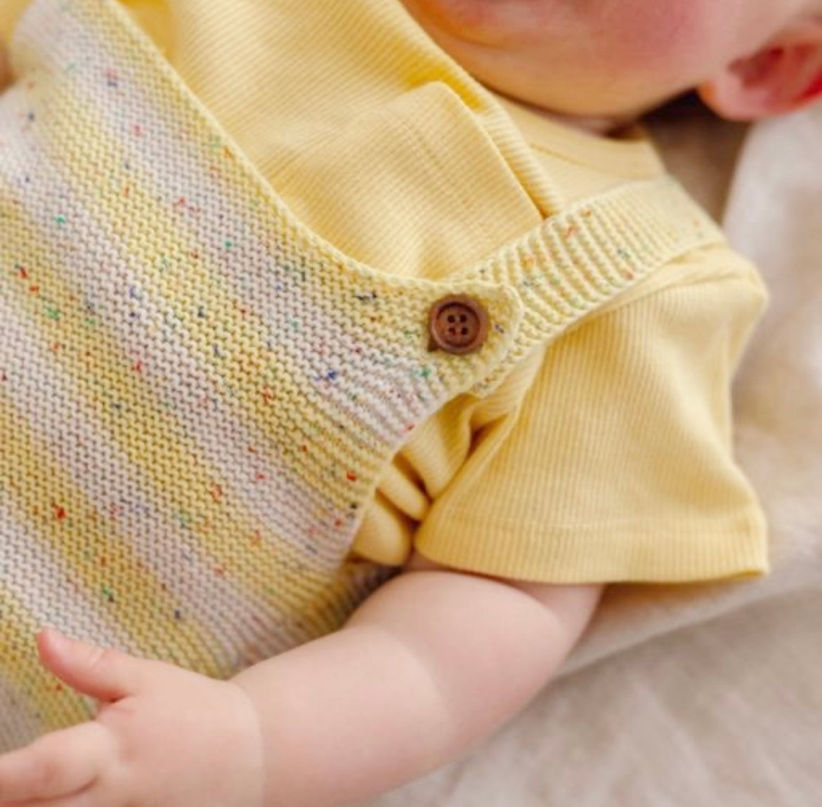 Knitted Stripe Romper - Sunshine Speckle Knit
