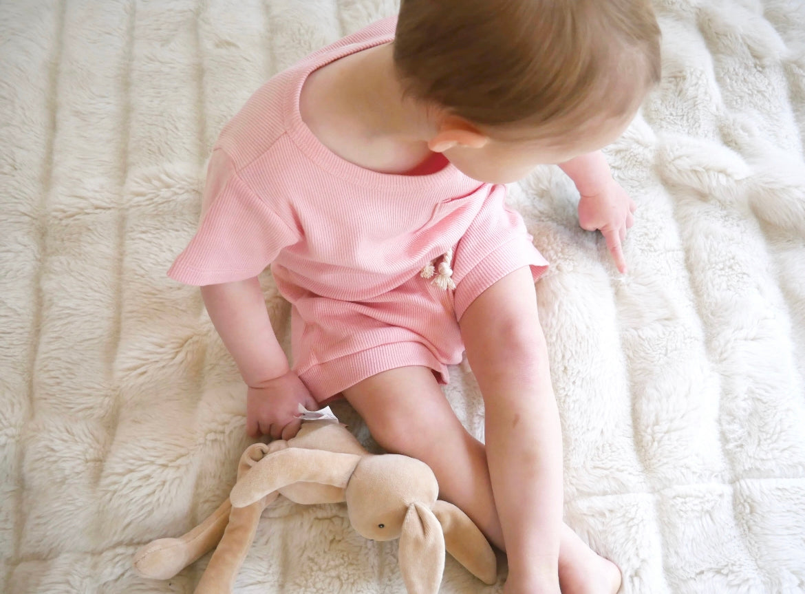 Ribbed Cotton Shorts - Fairy Floss