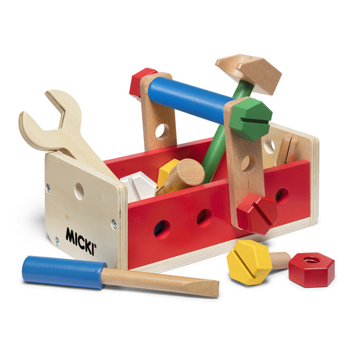 Wooden Tool Box with Tools - Build and Play