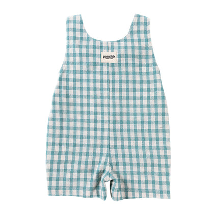 Cotton Dungaree Overalls - Peacock Gingham