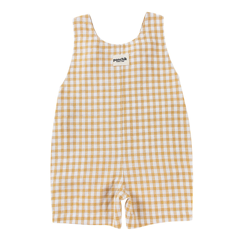Cotton Dungaree Overalls - Wheat Gingham