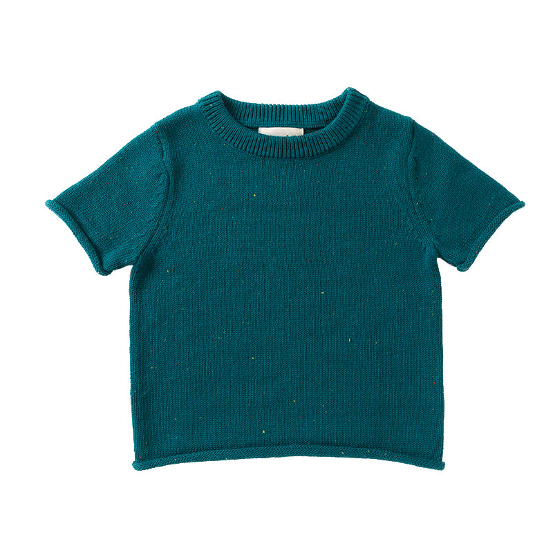 Cotton Tee - Peacock Speckle Knit