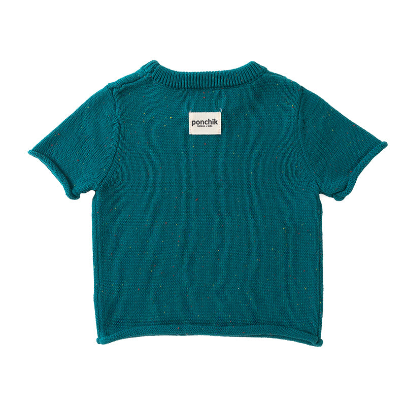 Cotton Tee - Peacock Speckle Knit