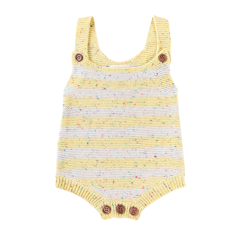 Knitted Stripe Romper - Sunshine Speckle Knit