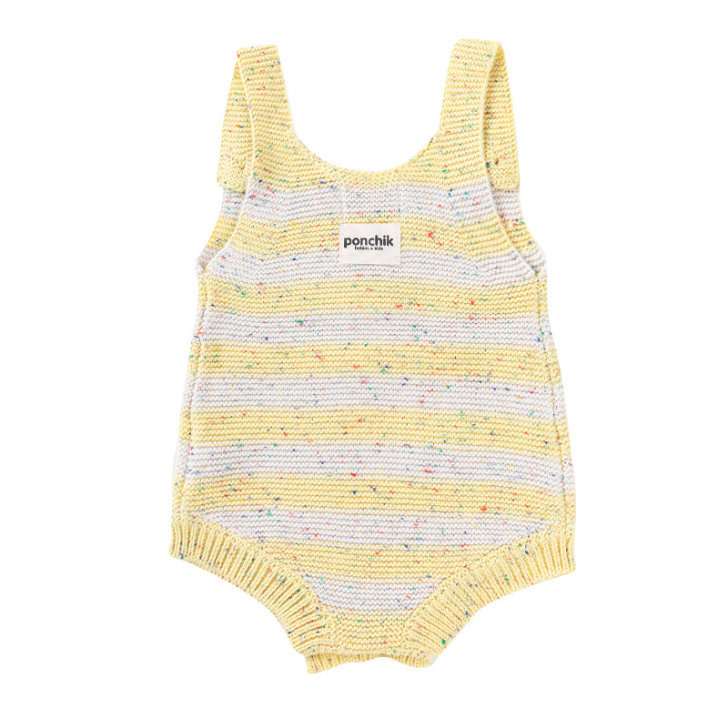 Knitted Stripe Romper - Sunshine Speckle Knit