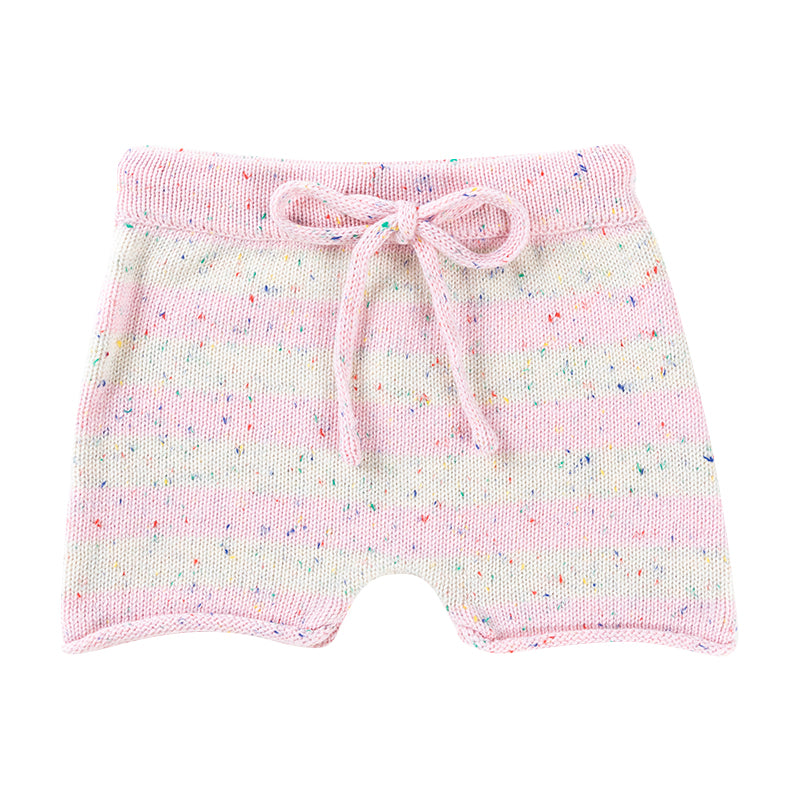 Cotton Shorts - Fairy Floss Speckle Stripe Knit