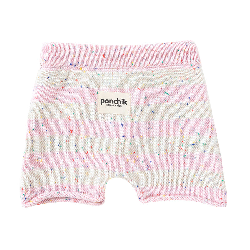 Cotton Shorts - Fairy Floss Speckle Stripe Knit