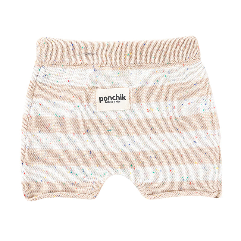 Cotton Shorts - Wheat Speckle Stripe Knit