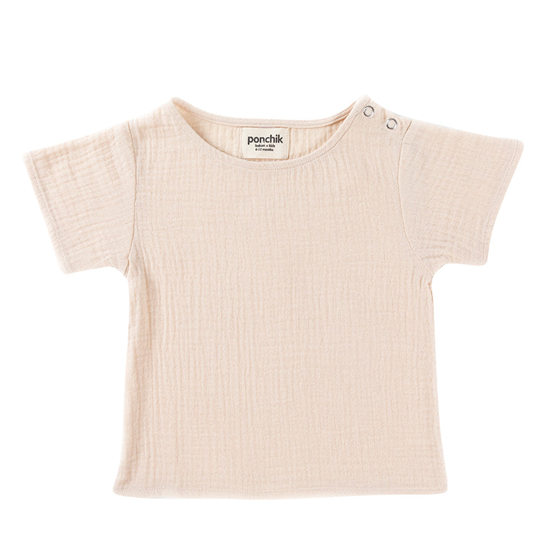 Muslin Cotton T Shirt - Wheat