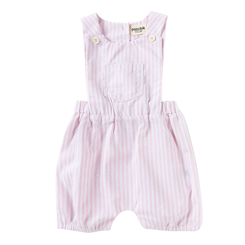 Cotton Pinafore Overalls - Fairy Floss Stripe