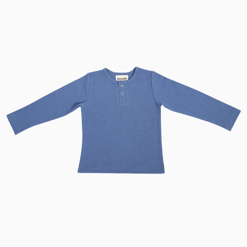 Ponchik Babies + Kids - Cotton Henley - Ribbon Rib