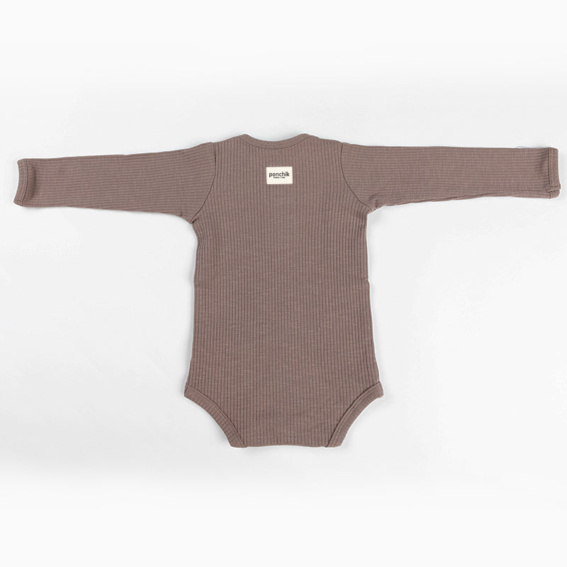 Ponchik Babies + Kids - Cotton Bodysuit - Carmel Rib