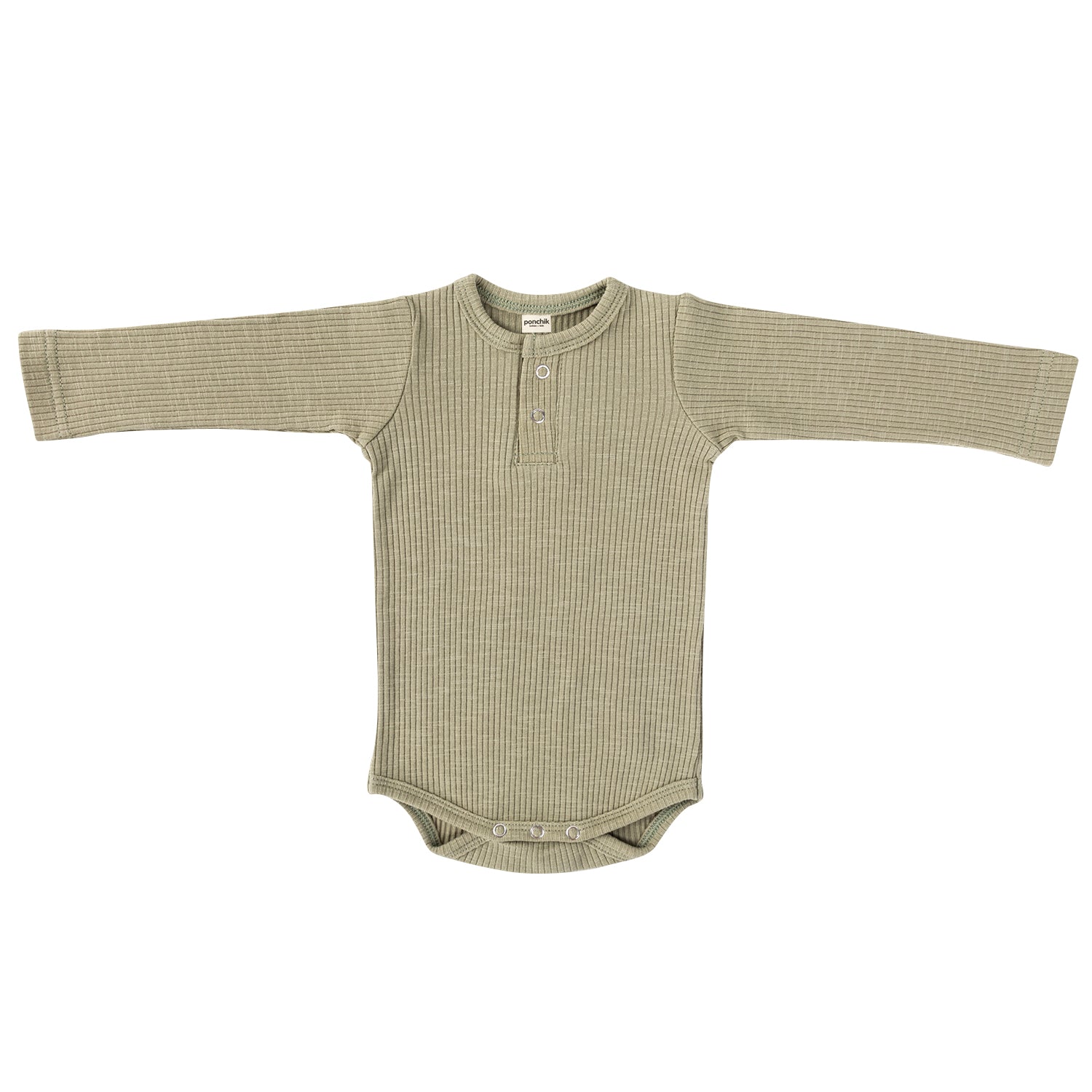 Ponchik Babies + Kids - Cotton Bodysuit - Pistachio Rib