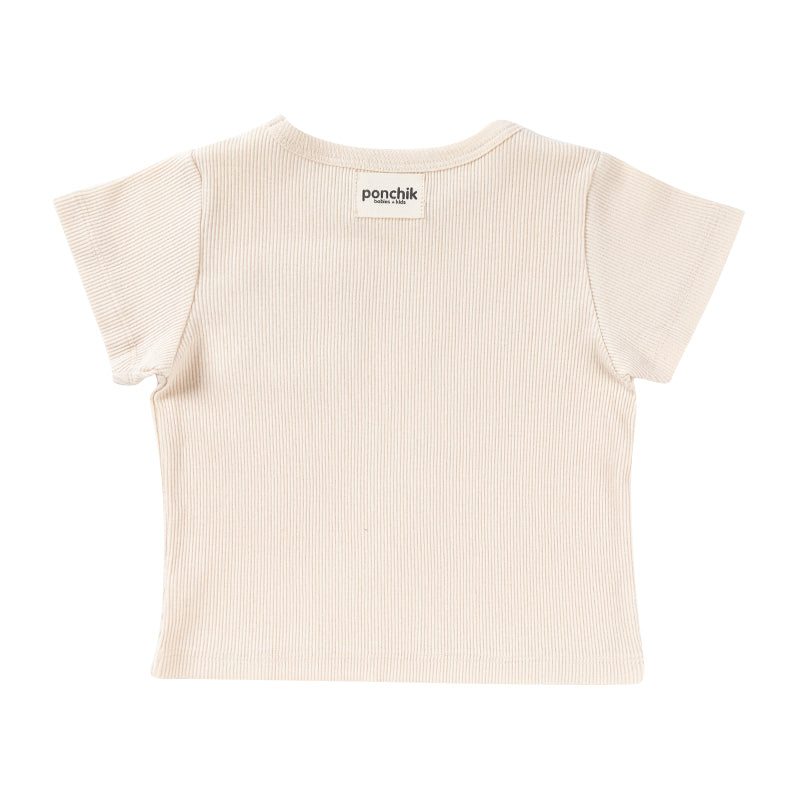 Baby Gifts • Ribbed Cotton T Shirt - Wheat • Ponchik • Australia – Ponchik  Babies + Kids