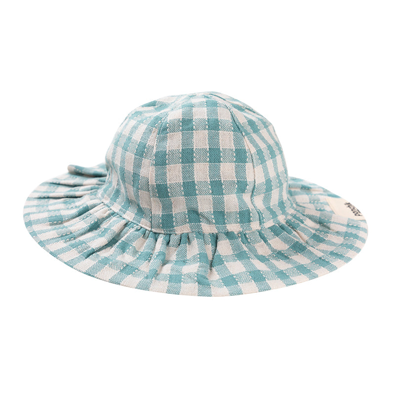 Sun Hat - Peacock Gingham