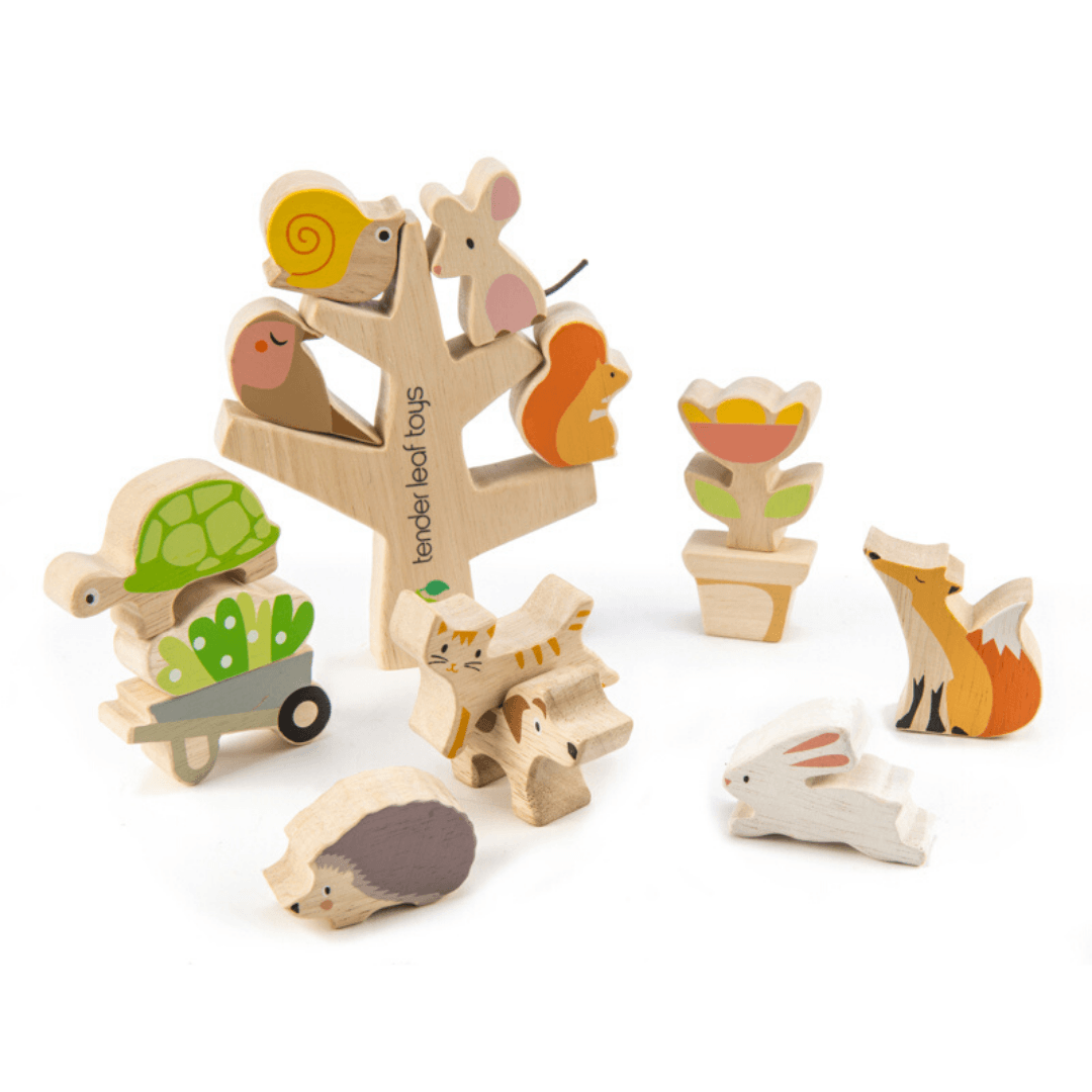 Stacking Wooden Garden Animal Friends - 12 pcs - 18m+